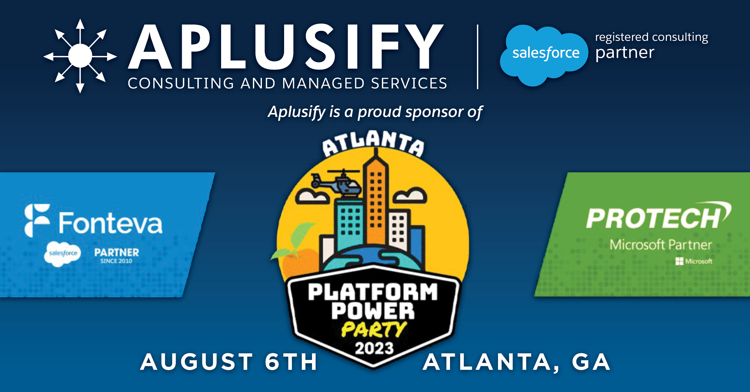 Aplusify sponsors 2023 Platform Party hosted by Fonteva and Protech